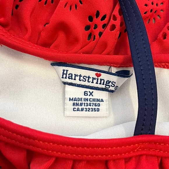 NWOT Heartstrings One Shoulder Red White and Blue Size 6X Swimsuit - Picture 2 of 5